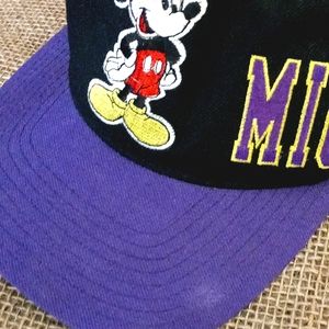 Vintage Mickey Embroidered Snapback Baseball Cap